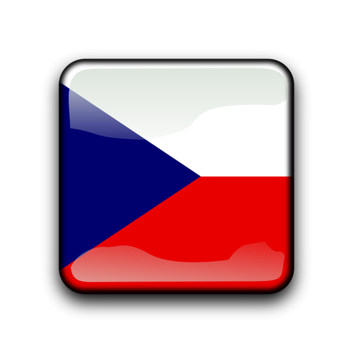 Czech Republic Flag Button Clipart