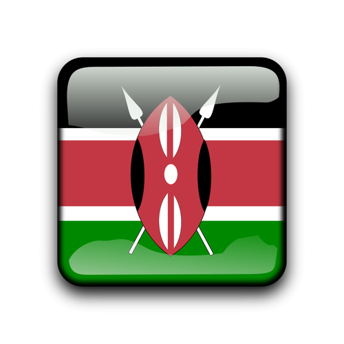 Kenyan Flag Button Clipart