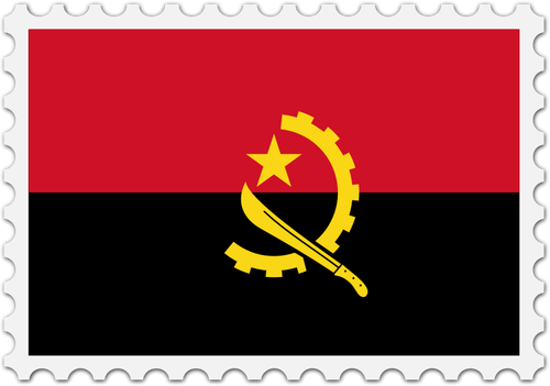 Angola Flag Stamp Clipart
