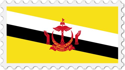 Brunei Flag Stamp Clipart