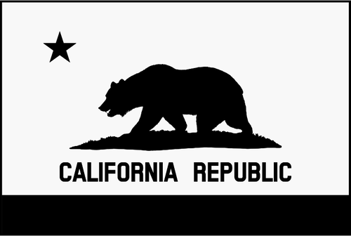Grayscale Flag Of California Republic Clipart