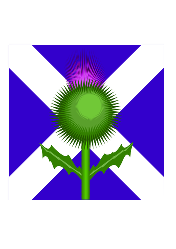 Scottish Thistle And Flag Clipart