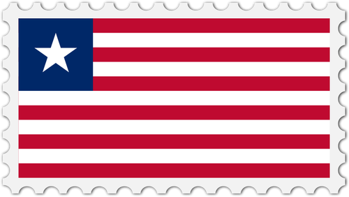 Liberia Flag Stamp Clipart
