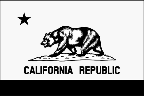 Monochrome Flag Of California Republic Clipart