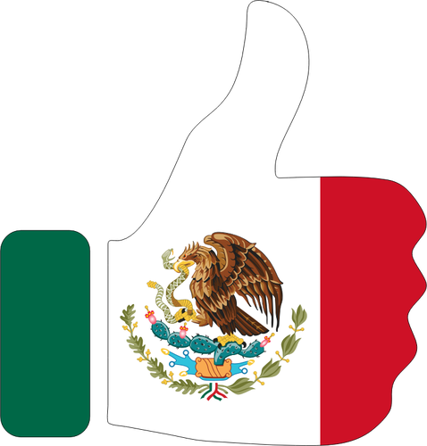 Thumbs Up With Mexican Flag Clipart