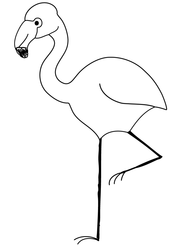 Flamingo Black And White Transparent Image Clipart