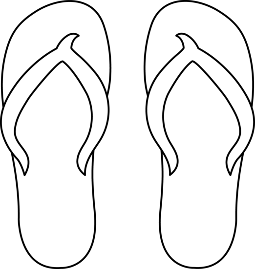 Flip Flops Black And White Free Download Png Clipart