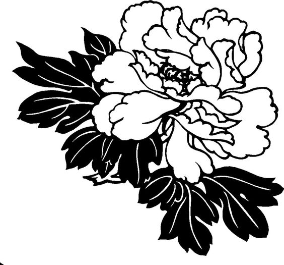 Floral Hawaiian Flower Black And White Clipart