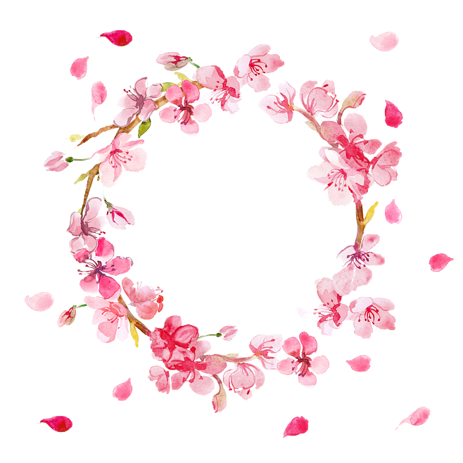 Flower Peach Blossom Rose Wreath Illustration Made Clipart