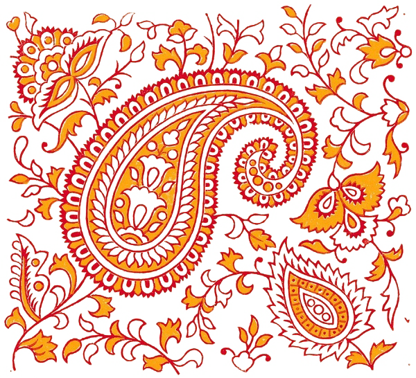 Of India Element Textile Floral Design Ethnic Clipart