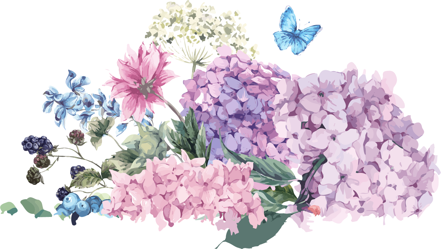 Flower Bouquet Hydrangea Wedding Illustration Watercolor Vector Clipart