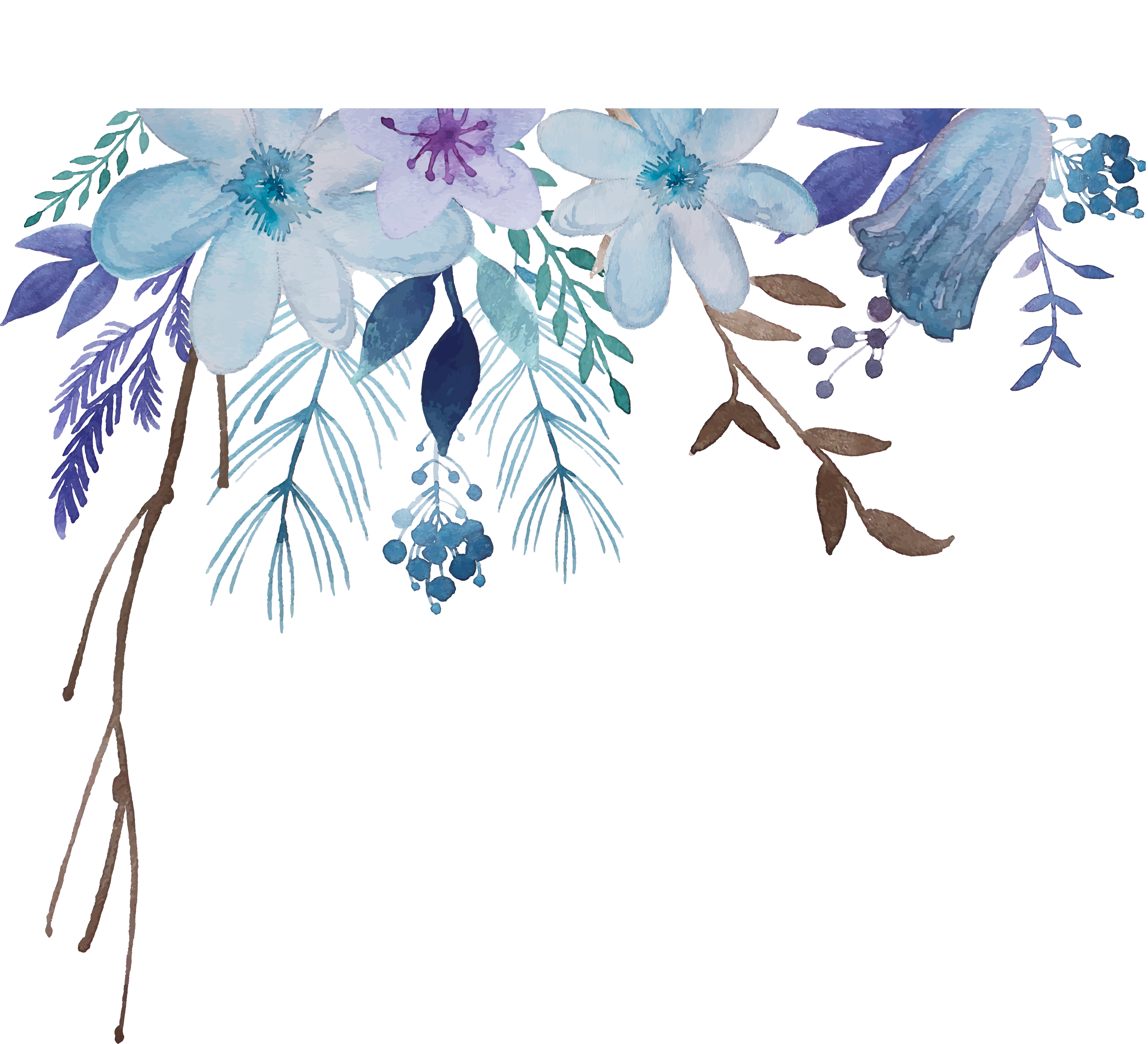 Download Watercolor Flowers Flower Painting Free Frame Clipart Png Free Freepngclipart