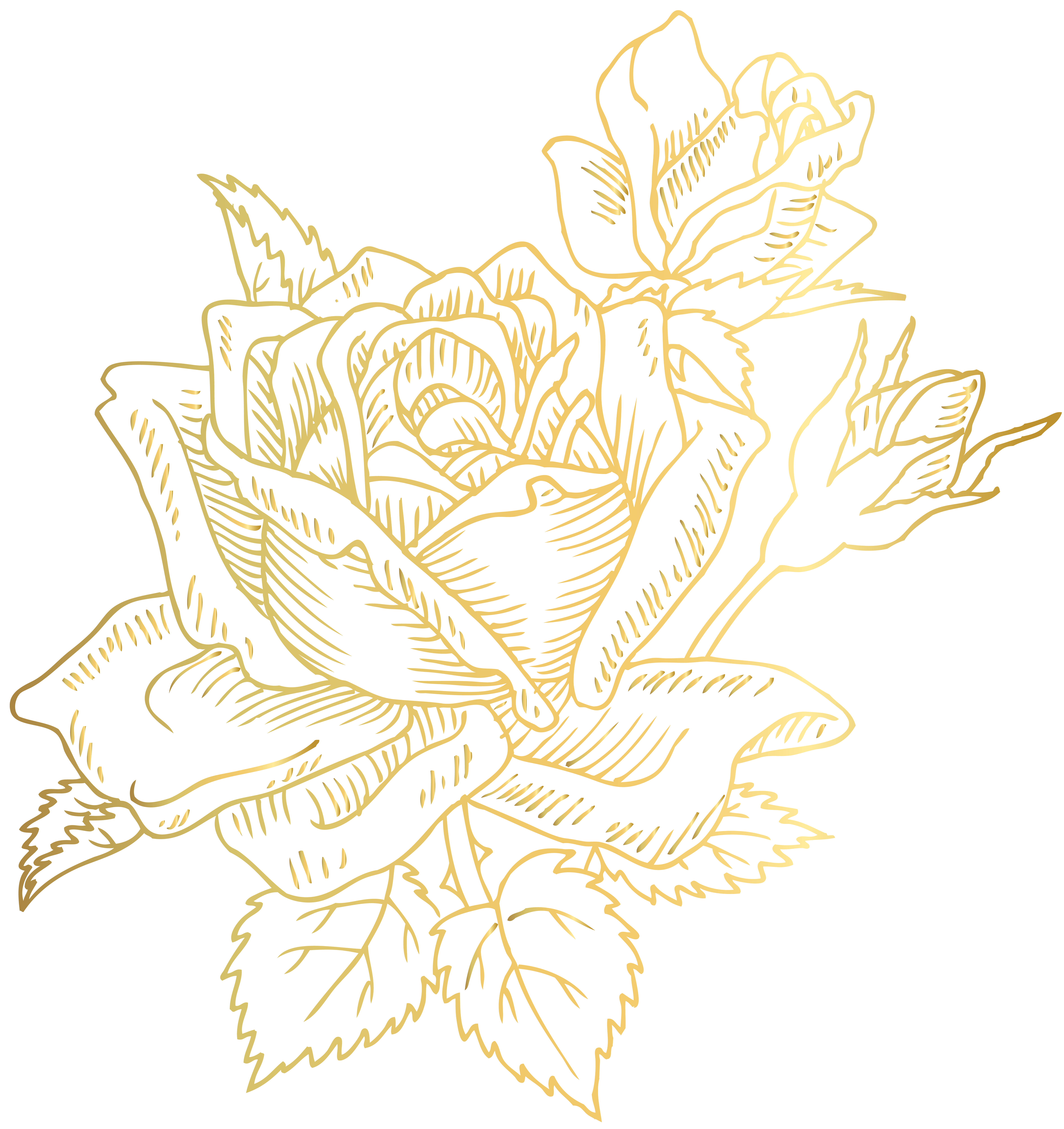 Cut Gold Text Illustration Deco Design Rose Clipart