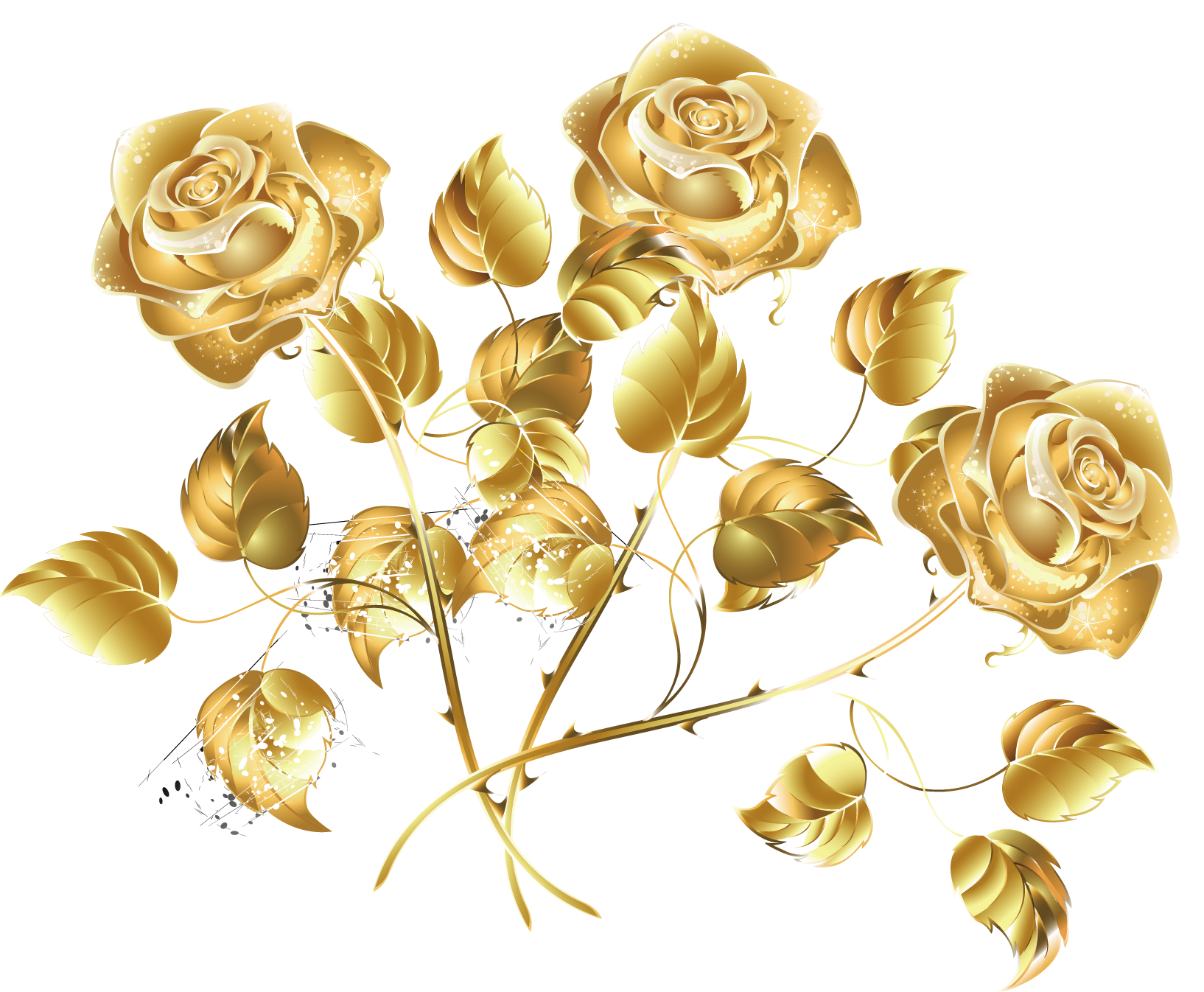 Golden Creative Sea Rose Download HD PNG Clipart