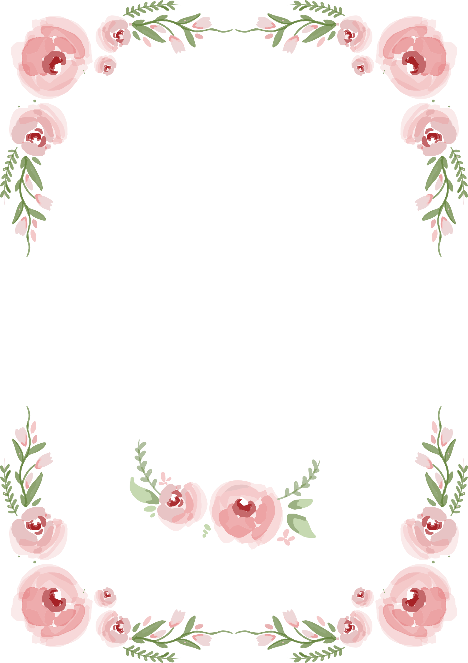 And Painted Rose Wedding Hand Roses Invitation Clipart