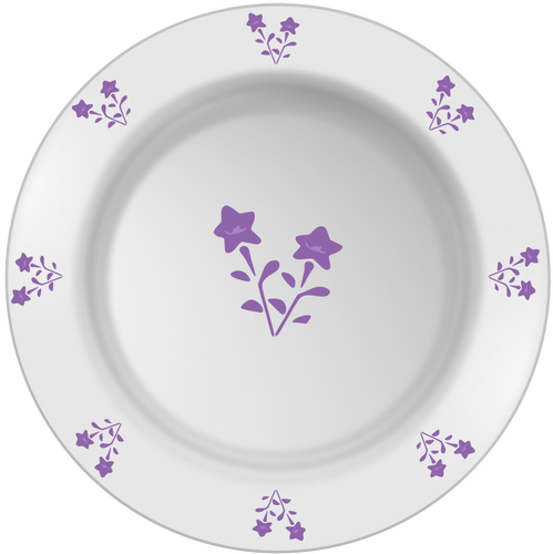 Of Flower Pattern Plate Clipart