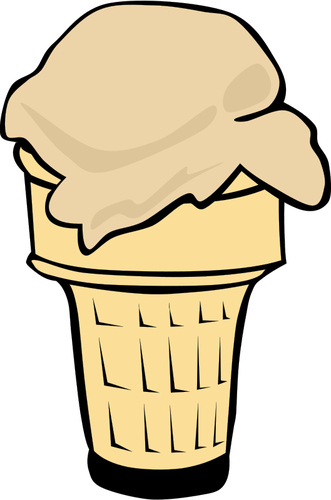 Color Of Ice Cream In A Half-Cone Clipart