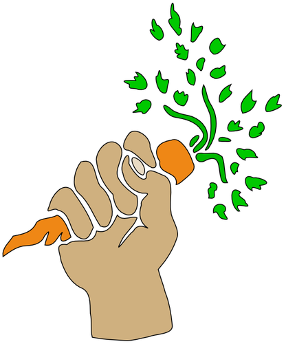 Hand Holding Carrot Clipart