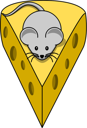 Of Mouse On A Cheese Clipart
