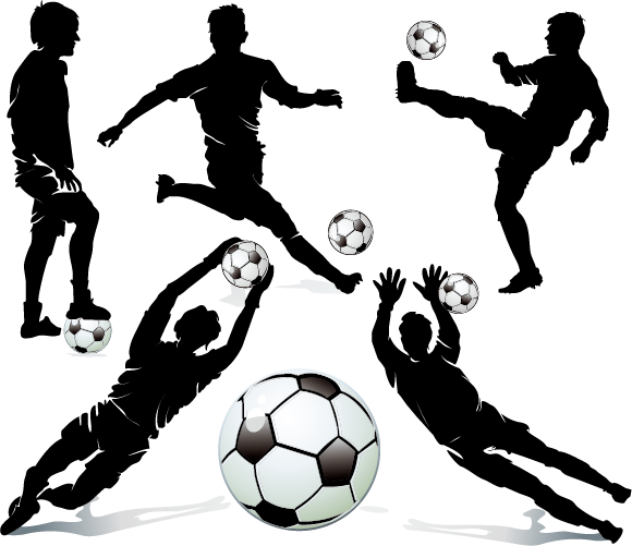 Player Dribbling Football Silhouette HQ Image Free PNG Clipart
