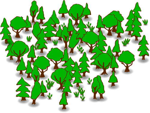 Forest In Green Color Clipart