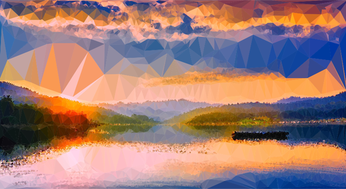 Low Poly Lake Clipart