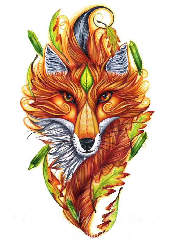 Art Symbol Fox Magic Drawing Hand-Painted Clipart