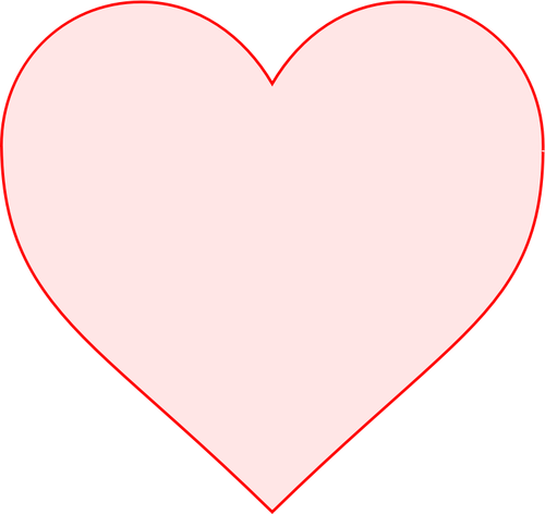 Pink Heart With Red Border Clipart
