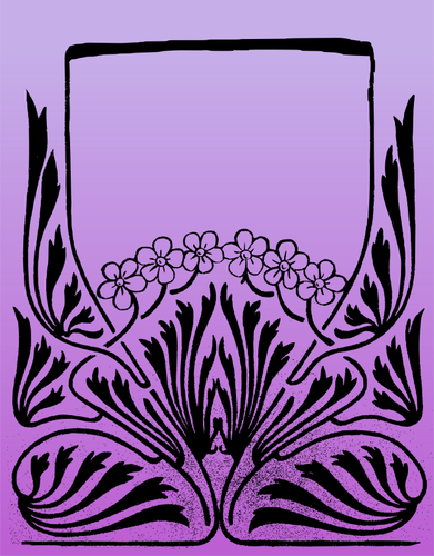 Six Flower Purple Frame Clipart
