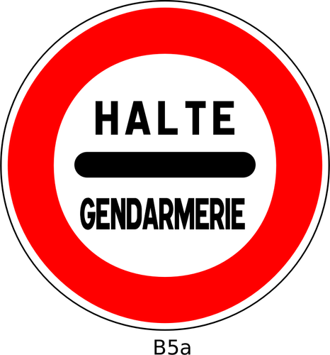 Of Stop French Border Police Traffic Sign Clipart
