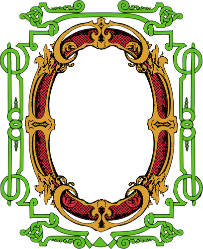 Of Red And Green Ornate Frame Clipart