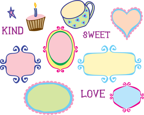 Of Kitschy Frames Selection Clipart