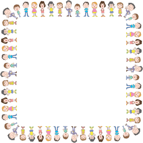 Colorful Kids Forming A Frame Clipart