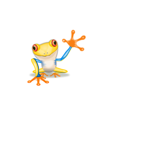 Colorful Frog Saying Hi Clipart
