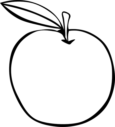 Apple With A Leaf Clipart