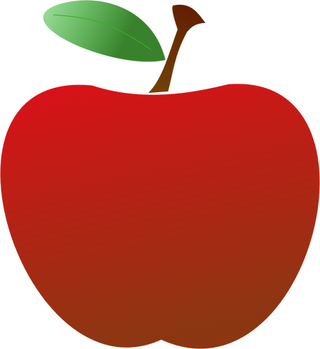 2D Red Apple Clipart