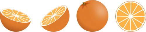Of Selection Of Orange Pieces Clipart