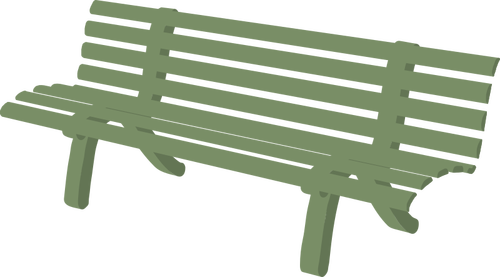 Bench In Green Color Clipart