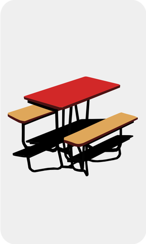 Of Park Bench With A Table Clipart