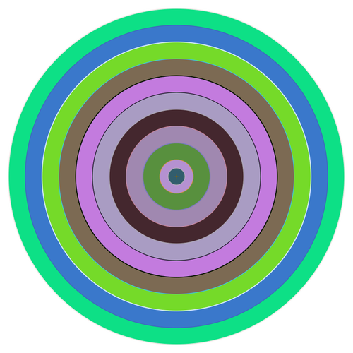 Of Circle In Different Shades Of Green And Purple Clipart