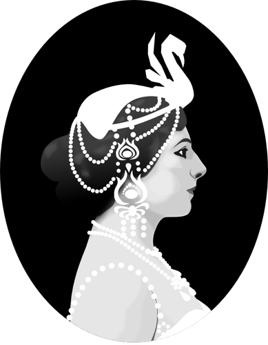Mata Hari Side Portrait Clipart