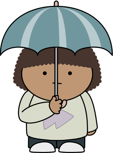 Umbrella Kid Clipart