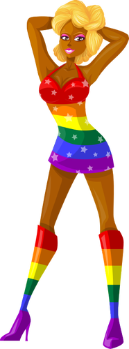Young Lady In Lgbt Colors Clipart