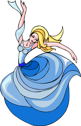 Lady In Blue Clipart