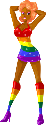 Red-Haired Stripper Clipart