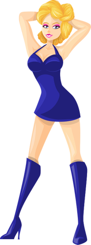 Blonde In Blue Clothes Clipart
