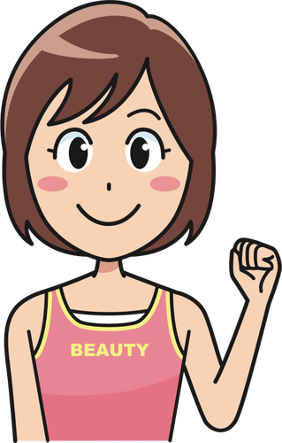 Girl With Fist Up Clipart