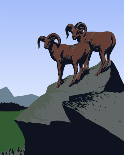 Mountain Goats Image Clipart