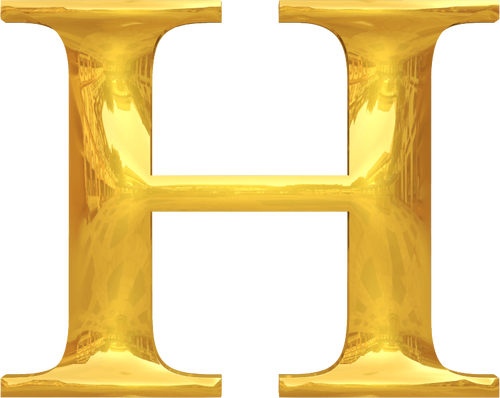 Gold Typography H Clipart