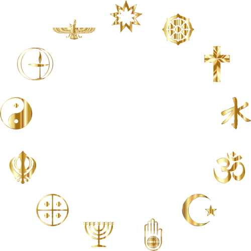 Golden Religious Symbols Clipart